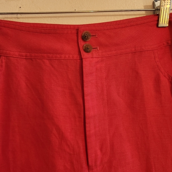 7 For All Man Kind NWT Linen Blend Wide Leg Trouser Pants Size 32 Red - Picture 3 of 15